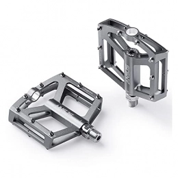 LIANYG Mountain Bike Pedal LIANYG Bicycle Pedals Sealed Bearing Mountain Bike Pedals Platform Bicycle Flat Alloy Pedals 9 / 16" Pedals Non-Slip Alloy Flat Pedals 155 (Color : A015 Titanium)