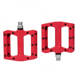 LiChaoWen Spares LiChaoWen Bicycle Platform Pedals Mountain Bike Pedal Pedals Bicycle Flat Pedals Nylon Multi-Colors Cycling Pedal Accessories (Color : Red, Size : 12.3x10.55x2.4cm)