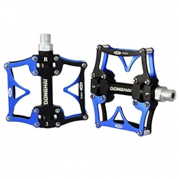 ASUD Spares Lightweight Mountain Bike Pedals Aluminum alloy 9 / 16 Inch Flat Platform Non-Slip for Downhill and Dirt - Compatible with BMX, Road Bicycle and MTB, Red / Gold / Orange / Green / Blue(10.3*11.6*2.5 cm), Blue