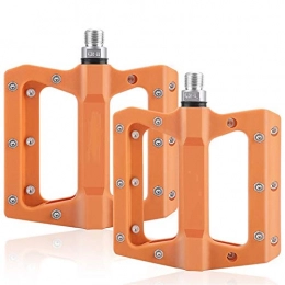 LINGNING Spares LINGNING Cycloving Bike Pedal Bicycle Pedals Sealed Bearing Nylon Anti-slip Cycle Ultralight Cycling Mountain MTB bike Accessory (Color : Orange)