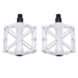 LIOOBO Mountain Bike Pedal LIOOBO 2pcs Mountain Bike Pedals Non-Slip Alloy Flat Pedals Lightweight Bicycles Platform Pedals for Road Mountain Bike Cycling White