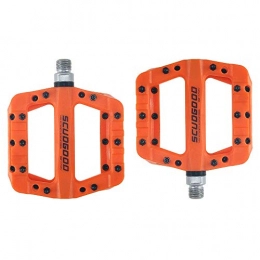 Lisansang Spares Lisansang Bike Pedals Mountain Bike Pedals 1 Pair Nylon Antiskid Durable Bike Pedals Surface For Road BMX MTB Bike 5 Colors (1712C) Suitable for a Variety Of Bicycles (Color : Orange)