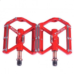 LiShihuan Mountain Bike Pedal LiShihuan Bicycle Pedals Aluminum Alloy Bearings Palin Ankles Mountain Bikes Fixed Gear Bicycle Pedals (Color : Red)