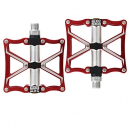 Liuxiaomiao Mountain Bike Pedal Liuxiaomiao Bicycle Pedals Accessories Bicycle Pedal Cycling Equipment Bearing Palin Mountain Bike Pedals Non-slip Pedal for Mountain Bikes, BMX (Color : Red)