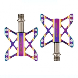 LIZHOUMIL Spares LIZHOUMIL 1 Pair Gc-009 Aluminum Alloy Bike Pedals For Mtb Non-slip Bicycle Pedal 3 Bearing Flat Platform Antiskid Cycling Pedal Riding Bike Part Vacuum plating bright colors Universal