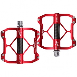 LJ Sport Bicycle Mountain Cycling Bike Pedals Aluminum Ultralight Durable (Red)