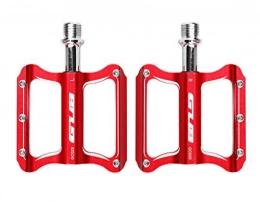 LKXOOD Spares LKXOOD CNC Aluminum Alloy Mountain Bike MTB Pedals Road Bike DU Sealed Bearing Bicycle Pedals Ultralight Bicycle Pedal Parts-Red