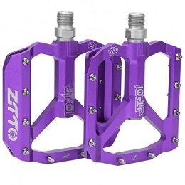 LLF Mountain Bike Pedal LLF 1Pair Of Bike Pedal, Mountain Bike Pedals Aluminum Alloy Bicycle Bearing Foot Rest Cycling Parts (Purple)