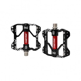 LLZY Spares LLZY 1 Pair Bike Pedals Mountain Road Bicycle Flat Platform MTB Cycling Aluminum Alloy #NN828 (Color : Black)