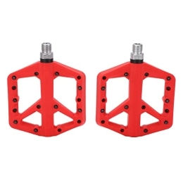 Longzhuo Spares Longzhuo 1 Pair Bike Pedal, Anti Slip Bicycle Pedals Nylon Fiber Bicycle Platform Flat Pedals for Road Mountain Bike(Red)
