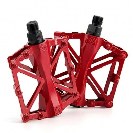 Lorenory Spares Lorenory Pedals bike 1 Pair All Aluminum Stepping Ankle Non-slip Accessories Mountain Bike Pedal Fixed Gear Treadle Sealed design Bicycle Pedals (Color : Red)