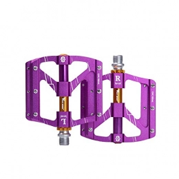 Lorenory Spares Lorenory Pedals bike Bike Pedals MTB Road Bicycle Pedals Purple Aluminum Alloy Platform 3 Sealed Bearing Ultralight Cycling Bike Pedals (Color : Purple)