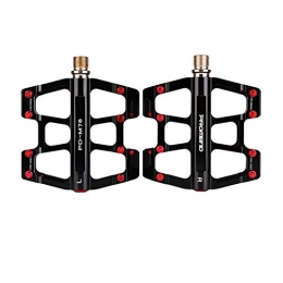 LSKCSH Spares LSKCSH Lightweight Aluminum Mountain bike pedals 3 Bearing Pedals Cr-Mo CNC Machined 9 / 16 Cycling Bicycle Pedals (Black)