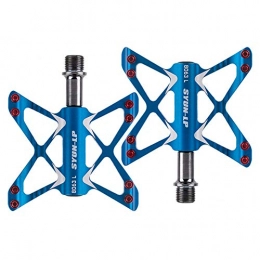 LSKCSH Spares LSKCSH Lightweight CNC Machined Mountain Bike Pedals 3 Bearing Aluminum Pedals Cr-Mo 9 / 16" Screw Cycling Bicycle MTB BMX Pedals (Blue)