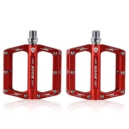 LSRRYD Mountain Bike Pedal LSRRYD Bicycle Pedals Mountain Bike Pedals MTB Road Bicycle Flat Pedal With Anti-Skid Pins Universal Lightweight Aluminum Alloy Platform Pedal For Travel Cycle-Cross Bikes (Color : Red)