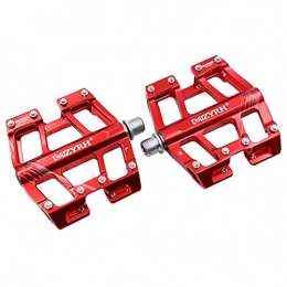 LSRRYD Mountain Bike Pedal LSRRYD Bike Pedals 9 / 16 For MTB Mountain Road Bicycle Flat Pedal With Anti-Skid Pins -Universal Lightweight Aluminum Alloy Platform Pedal For Travel Cycle-Cross Bikes (Color : Red)