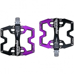 LSRRYD Mountain Bike Pedal LSRRYD Mountain Bike MTB Pedals Parallel Bicycle Road Pedal 9 / 16 Inch 2DU Bearings Ultra-Light Flat Aluminum Alloy Sealed Bearing With Anti-Skid 1 Pair (Color : Purple)