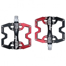 LSRRYD Mountain Bike Pedal LSRRYD Mountain Bike MTB Pedals Parallel Bicycle Road Pedal 9 / 16 Inch 2DU Bearings Ultra-Light Flat Aluminum Alloy Sealed Bearing With Anti-Skid 1 Pair (Color : Red)