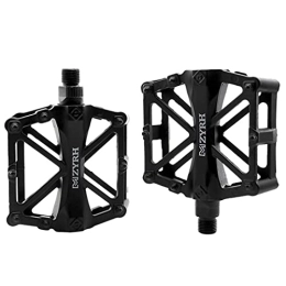 LSRRYD Mountain Bike Pedal LSRRYD Mountain Bike Pedals 9 / 16 MTB Road Bicycle Flat Pedal With Anti-Skid Pins Universal Lightweight Aluminum Alloy Platform Pedal For Travel Cycle-Cross Bikes (Color : Black)