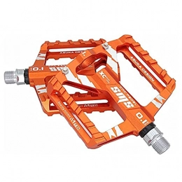 LSRRYD Mountain Bike Pedal LSRRYD Mountain Bike Pedals 9 / 16 MTB Road Bicycle Flat Pedal With Anti-Skid Pins Universal Lightweight Aluminum Alloy Platform Pedal For Travel Cycle-Cross Bikes DU Sealed Bearing (Color : Orange)
