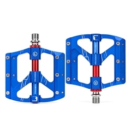 LSRRYD Mountain Bike Pedal LSRRYD Mountain Bike Pedals Bicycle Platform Pedals Lightweight Aluminum Alloy 3 Sealed Bearings 9 / 16" For Road BMX MTB Folding Cycling (Color : Blue)