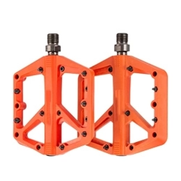 LSRRYD Mountain Bike Pedal LSRRYD Mountain Bike Pedals Flat MTB Pedals Nylon Bicycle Platform Pedals For Road Bikes BMX 9 / 16'' With Removable Anti Skid Nails (Color : Orange)