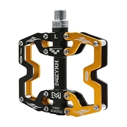 LSRRYD Mountain Bike Pedal LSRRYD Mountain Bike Pedals Ultra Strong Colorful CNC Machined 9 / 16" Cycling Sealed 3 Bearing Pedals waterproof Non-slip (Color : Yellow)
