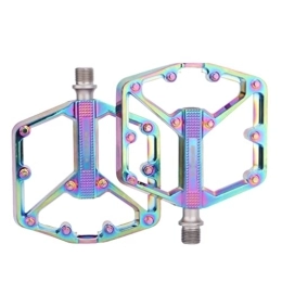 LSRRYD Spares LSRRYD MTB Lightweight Aluminum Alloy Pedals Mountain Bike Pedals 3 Sealed Bearing Non-Slip Bicycle Platform Pedals For BMX 9 / 16" (Color : Colorful)