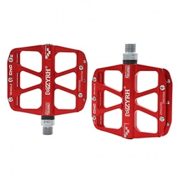LSRRYD Mountain Bike Pedal LSRRYD Road Bike Pedals 9 / 16 Sealed Bearing Mountain Bicycle Flat Pedals Lightweight Aluminum Alloy Wide Platform Pedal Cycling Pedal For BMX / MTB Universal (Color : Red)