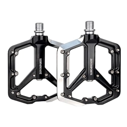 Luojuny 1 Pair Adult Replacement Bike Pedals, Ultra Strong Mountain Bike Pedals, 9/16 Inch Compatible Cycling Pedals, Anti-slip Bicycle Platform Pedals, Fits Most Adult Bikes Black