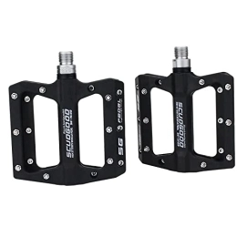LUOSHUO Mountain Bike Pedal LUOSHUO Bike Pedals Bicycle Pedals Nylon Fiber Ultra-light Mountain Bike Pedal 4 Colors Big Foot Road Bike Bearing Pedals Cycling Parts Mtb Pedals (Color : Black)