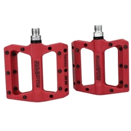 LUOSHUO Spares LUOSHUO Bike Pedals Bicycle Pedals Nylon Fiber Ultra-light Mountain Bike Pedal 4 Colors Big Foot Road Bike Bearing Pedals Cycling Parts Mtb Pedals (Color : Red)