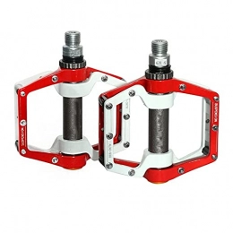 Lwieui Mountain Bike Pedal Lwieui Bike Pedals Bicycle Pedal Bike Platform Pedal Flat Sealed Bearing Pedals Cycling Accessories Pedals (Color : Red, Size : 12.5x10x3.5cm)