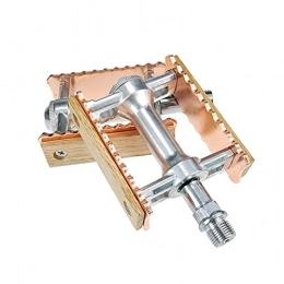 Lwieui Spares Lwieui Bike Pedals Bicycle Pedals Mountain Bike MTB Road Cycling Alloy Vintage Bearing BMX Accessories Bike Part Pedals (Color : Gold, Size : 9x7.2x3cm)