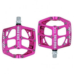 LWLEI Mountain Bike Pedal Lwlei 9 / 16 Inch Mountain Bike Pedals Comfortable Wide Platform Pedals，Thickened Aluminum Alloy Bicycles Pedals (Color : Pink)