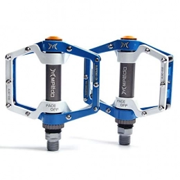 LWLEI Spares LWLEI Aluminum Alloy Bicycle Pedal，Mountain Bike Wide Platform Non-slip Sealed Bearing Pedals，9 / 16 Inch (Color : Blue)