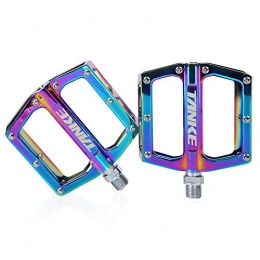 LWLEI Spares Lwlei Bicycle Flat Pedals, Aluminum Alloy Bearing Pedal, Wide Cycling Platform Pedal, Bike Accessories，350g / Pair (Color : Colorful)