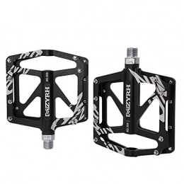 LWLEI Spares Lwlei Bike Cycling Pedals, CNC Aluminum Alloy Durable Non-slip Bicycle Pedal, 3 Bearings Pedals for 9 / 16 inch (Color : Black)