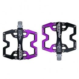 LWLEI Spares Lwlei Bike Cycling Pedals, CNC Machined Aluminum Alloy Durable Non-slip Bicycle Pedal, 3 Bearings Pedals For 9 / 16 Inch (Color : Purple)