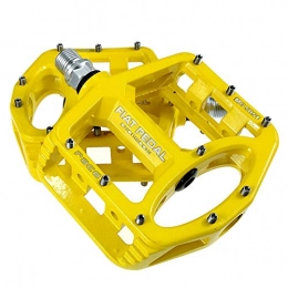 LWLEI Mountain Bike Pedal Lwlei Bike Pedals, Bicycle Pedals 9 / 16 Inch Spindle Universal Cycling Pedals Magnesium Alloy Bike Pedal For MTB, Road Bicycle, BMX (Color : Yellow)