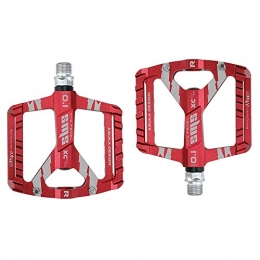 LWLEI Spares Lwlei Mountain Bike Pedals - Aluminum Antiskid Durable Bicycle Cycling Pedals Anodizing Bearing Bicycle Pedals， For BMX / MTB Road Bicycle 9 / 16 Inch (Color : Red)