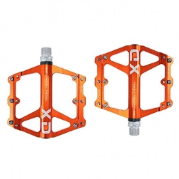 LWLEI Spares Lwlei Non-slip Sturdy Bicycle Pedals，Mountain Bike Wide Platform Bicycle Pedal, Aluminum Alloy Mountain Bike Pedals，9 / 16 Inch (Color : Orange)