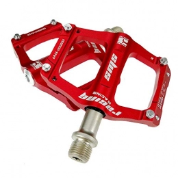LWLEI Spares Lwlei Road Bike Bearing Pedals 9 / 16 Inch Spindle Aluminum Alloy Flat Platform For BMX MTB Road Bicycle Foldable Bicycle (Color : Red)