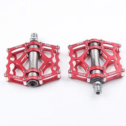 LWLEI Spares LWLEI Road Bike Pedals 9 / 16 Inch Aluminum Alloy Bicycle Platform Mountain Bike CNC Non-slip Bearing Pedal (Color : Red)