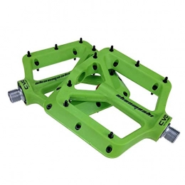 LWLEI Spares Lwlei Width Bike Pedals, New Nylon Carbon Fiber Anti Slip Durable Mountain Bike Flat Pedals, Ultralight Bicycle Pedals For 9 / 16 Inch (Color : Green)