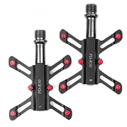 LWLEI Spares Lwlei X-type Bicycle Pedal Folding Bike Pedal Road Bike Bearing Pedals Lightweight Pedals，9 / 16", 1 Pair (Color : Black)