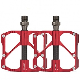 LXQLLJJD Spares LXQLLJJD Lightweight Mountain Bike Pedal with Carbon Fiber Shaft Core Tube, Strong Grip, Good Lubricity, Flat Pedal for Mountain Road Bike, Reduce Physical Energy Consumption, Red