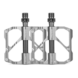 LXY Spares LXY 3 Bearings Pedale MTB Pedal Platform Bicycle Alloy Pedals Anti-slip Ultralight Mountain Bike Pedals Carbon Fiber Tube (Color : Silver)