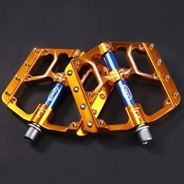 LXY Mountain Bike Pedal LXY Flat Bike Pedals MTB Road 3 Sealed Bearings Bicycle Pedals Mountain Bike Pedals Wide Platform pedales mtb accessories (Color : Golden)