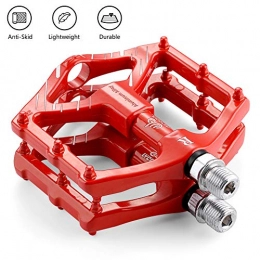 LYCAON Mountain Bike Pedal LYCAON Bike Bicycle Pedals, Light Aluminum Alloy Casting Body, 2DU Sealed Bearing Pedal for 9 / 16 MTB BMX Road Mountain Bike Cycle